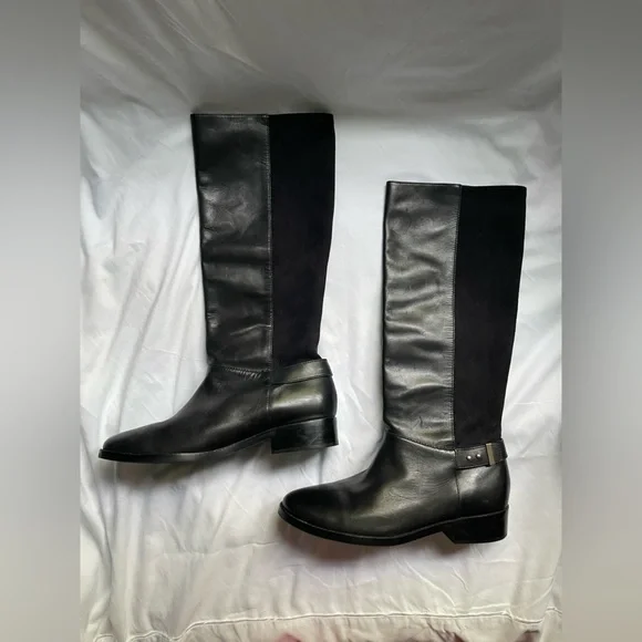 NWOT Cole Haan Black Leather Riding Boots - Picture 4 of 7